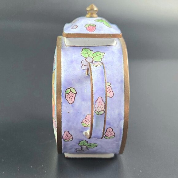 Miniature Enameled Teapot – Fruit Basket Design – 3.5" Tall - Picture 9 of 9